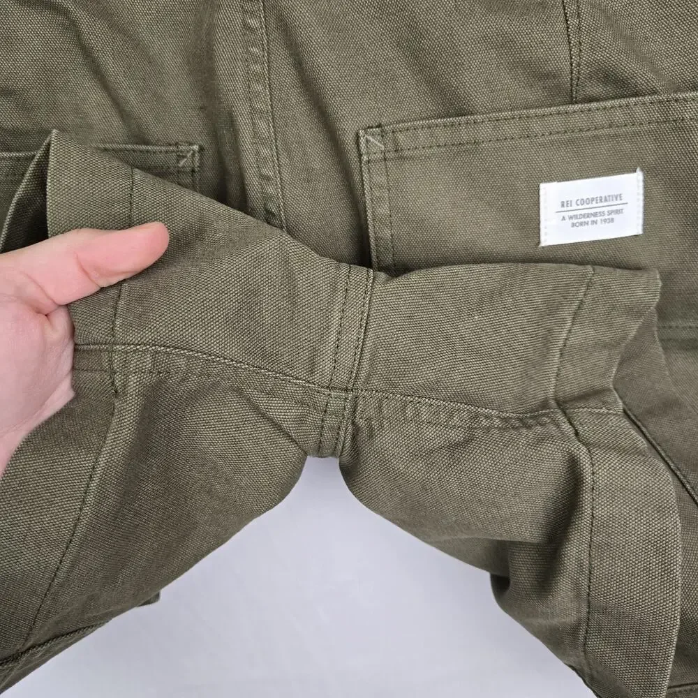 REI Co-op Womens Cargo Shorts Utility Pockets Trailsmith Olive‎ Green Size 14